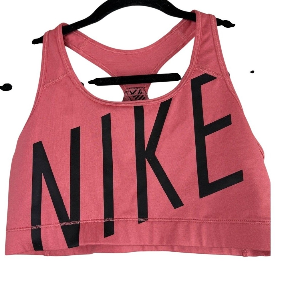 Nike Women's Coral Racerback Sports Bra XL Logo Activewear Gym Workout